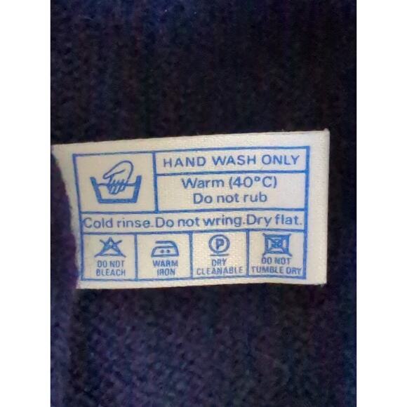 VTG Highland Home Industries Lambswool Navy Blue 6 Button Cardigan Women Size L - Picture 7 of 8